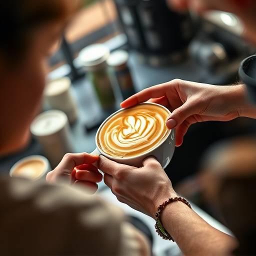 A barista demonstrating latte art techniques during a workshop.