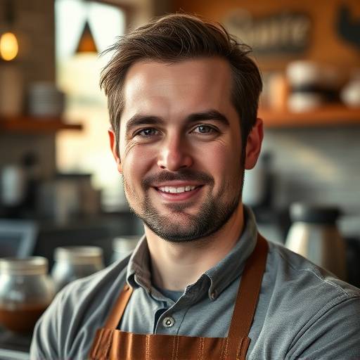 Portrait of David Carter, co-founder and head barista of The Daily Grind Cafe.